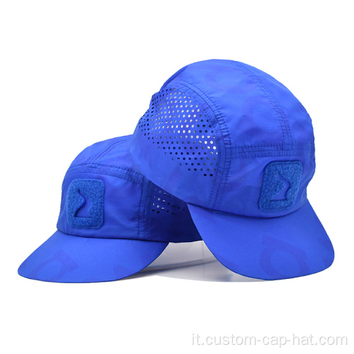 Cappello Camper in rete blu da 5 pannelli personalizzato